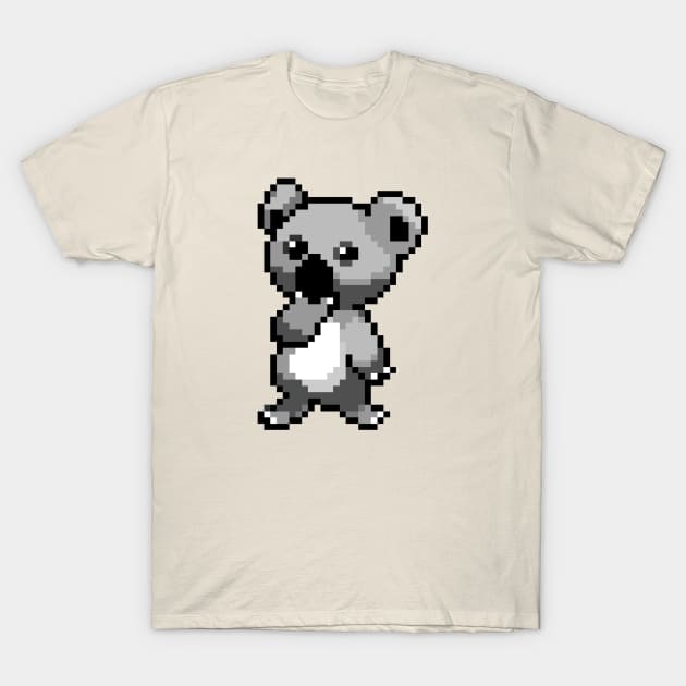 Cute and Cuddly Pixel Art Koala Bear T-Shirt by Contentarama